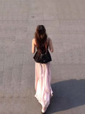 Summerwear Set With A Set Of Black Sling Vest Top Pink A Half-Body Dress Two-Piece