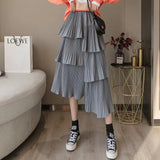 2025 New Cake Skirt Irregular Skirt Spring And Autumn High Waist Long Thin 100 Folded Skirt