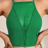 2026 Summer Short Vest Sexy Net Slamper Hollow Cross-Dressed Knitting Slings