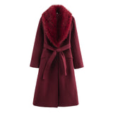 2025 Autumn New Wool Coat Women's Fashion Temperament With Fur Tie 9225147