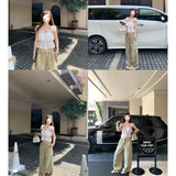 2025 Summer New Summer Summer Sweetheart Lace Slings Korean Version Of Simple Shirt Seaside T-Shirt