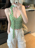 French Wave Point Print V-Neck Sling Vest Women's Summer Design Sense Niche Hottie With A Short Top