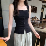 Lyselle Tiansi French Single-Dnecked Sling Sling Vest Woman 2025 Summer Sleeveless Small Top