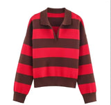 2025 Autumn New Round Neck Loose Set Female Design Temperament Knitting Shirt 5536162
