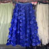 Three-Dimensional Flower Half-Dress Woman 2025 New Medium And Long Fairy Skirt High-Waisted Temperament Mesh Dress