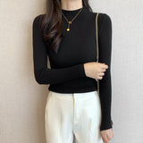 Half-High Collared Bottomed Women 2026 Autumn And Winter New Thin Cloth Cloth With Tight Sweater Slim Thin Knitting Top