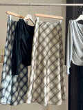 Acetate Faucate Lattice Half Skirt Girl Spring Summer New Temperament Slim High Waist Hanging Feeling A Word Fishtail Skirt