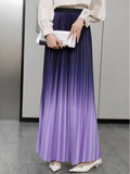 Advanced Color Gradient Dress Dress Woman 2025 Early Spring New Long Dress High Waist Lengthened Version Of The 100-Folded Skirt