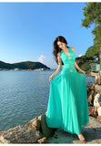 French Hanging Neck V Collar Water Drill Waist Swing Dress Women's Summer New Temperament Thin High-End Dress Dress