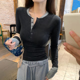 Fake Two Color Design Sense Inside The Repair Body Bottom Shirt Women Autumn And Winter New Age-Old Hottie Long-Sleeved T-Shirt Top