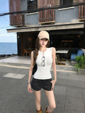 Vintage Henry Collared Word Vest Women Wearing Unique Beautiful Big Looking Waist Babes Sleeveless Top
