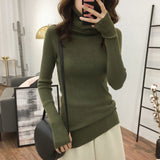 Heap High-Necked Cover Finger Tight-Up Sweater Women 2026 Autumn And Winter New Knitted Bottom Shirt Full Of Long Sleeve Tops
