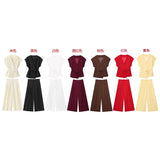 2025 Spring And Summer New Women's Fashion Temperament Casual Sleeveless Double Vest Folding Pants 8056586