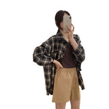 Korean Version Of The Design Of A Small Plaid Shirt Woman 2025 Autumn New Loose Long-Sleeved Top Open-Shirt Jacket