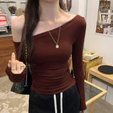 2026 Early Spring And Summer Unique Look Thin Shoulder-Bottomed Autumn New Chic Beautiful Long-Sleeved Top