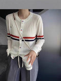 2025 Autumn And Winter New Women's Design Feel Cardigan Sweater Female Hit Striped Ocean Gas Age Cut-Down Knitting Top