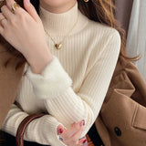 Plus Velvet Sweater Women Winter Thick One Velvet Half-High Collar Bottom Shirt 2026 Autumn And Winter New Feel Top