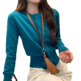 2025 Korean Ocean Gas Thin Knitted Open-Shirt Jacket Autumn And Winter New Unique To Wear Super-Looking Top