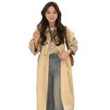 2025 Spring And Autumn New Windcoat Women's Small Early Autumn Leisure Korean Hepburn Style High-Level Mid-Long