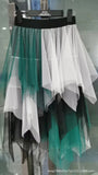 2025 New High-Rise Thin Multi-Layer Irregular Mesh Splicing Cake Skirt In The Long Half Skirt Women's Skirt