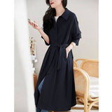 Classic Hepburn Style Long Wind Wind Wind 2025 Spring And Autumn New Fashion Personality Loose Tichale With Thin High-End Coat