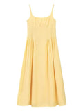 Summer French Temperament To Collect Waist Thin A Dress Seaside Dress Gentle Wind Yellow Hanging Dress Woman