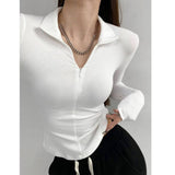 2025 Ants Waist Babes Arc To Repair Thai V-Neck With T-Shirted Female Dopamine In Autumn