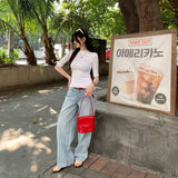 Korean Wearing Oat Color Mid-Sleeve T-Shirt Women's Early Summer 2026 New Explosive Dress Half-High Five-Sleeve Top