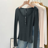 2026 Early Spring European Goods Explosion Thin Henry Inside Hit Bottom Shirt Women Spring Chic Sweet Wearing Long-Sleeved T-Shirt