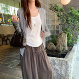 Korean Wearing A Tiansi U-Neck Thin Long-Sleeved T-Shirt Women's Autumn 2026 New Cold And Light-Lined Two-Piece Top