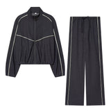2026 Spring New Women's Large Groaned Denim Jacket Straight Trouser Set 1320485