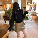 Korean Super-Good-Looking Short Hooded Sweater Coat Women's Autumn And Winter 2025 New Loose Knitted Hoodie Top