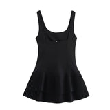 2025 Spring And Summer New Women's Fashion Sleeveless Wide-Folding Trouser Dress 3067322