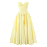 2026 Spring And Autumn New Women's Throb Fish Bone Steel Toco Sling Dress