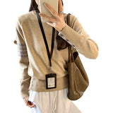 2026 Into The Spring To Take The Bottom Of The Knitted Shirt Women's Autumn And Winter New Cuff Hem Buckle Waist Loose Top