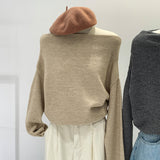 2026 Early Spring Design Sense Niche Word Collar Loose Knitted Shirt Women Early Autumn Lazy Little Fragrant Blouse