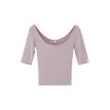 2026 Early Spring Temperament Pure Babes To Cultivate Wide-Necked Short-Sleeved T-Shirts For Girls Summer Commuting New Korean Body Repair