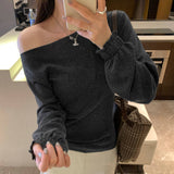 Kochie Miu Wears Long-Sleeved Knitted Shirt Women's Autumn 2025 New High-End Temperament Top