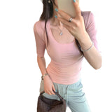 Especially Beautiful Thinch U-Neck Five-Sleeved T-Shirt Women's Summer 2026 New Popular Explosive Women's Top This Year