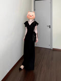 Hepburn French Black V-Neck Dress Women's Summer 2025 New High-End Temperament Gentle Dress