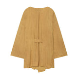2026 New Summer Long-Sleeved V-Neck Double Lint Beaded With Coat 4387351 Trousers 4387251