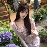 Tea Wear A Set Of Summer Small Hottie Pure Temperament Sling Dress Shirt Two Sets Of Women