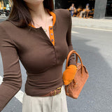 Fake Two Color Design Sense Inside The Repair Body Bottom Shirt Women Autumn And Winter New Age-Old Hottie Long-Sleeved T-Shirt Top