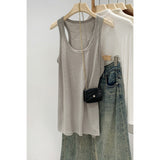 Real Shoot Wearing Sleeveless Small Sling Vest Women Summer 2026 New Inside And Outside Wearing Threaded Tops