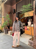 High-End Feeling Gray Short Hair Coat Women Spring And Autumn 2026 New Retro Thick Collar Jacket Loose Top