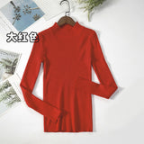 Half-High Collared Bottomed Women 2026 Autumn And Winter New Thin Cloth Cloth With Tight Sweater Slim Thin Knitting Top