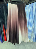 2025 New High-Rise 100-Fold Skirt Half-Dress Woman Pendant Tight Waist Thin High-Grade Elegant Solid Color Dress
