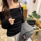 2026 Early Spring Hottie Inside The Woolen Knitted Shirt Women Autumn And Winter New Temperament Can Wear Design Sense