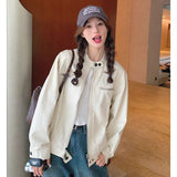 Small Retro Collar Workwear Coat Women 2026 Spring And Autumn New Loose Set Short Casual Jacket