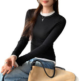 Lyselle Tians Thin Slim Long-Sleeved T-Shirt Girl Early Autumn 2025 New High-End Feel Inside The Bottom Shirt Top